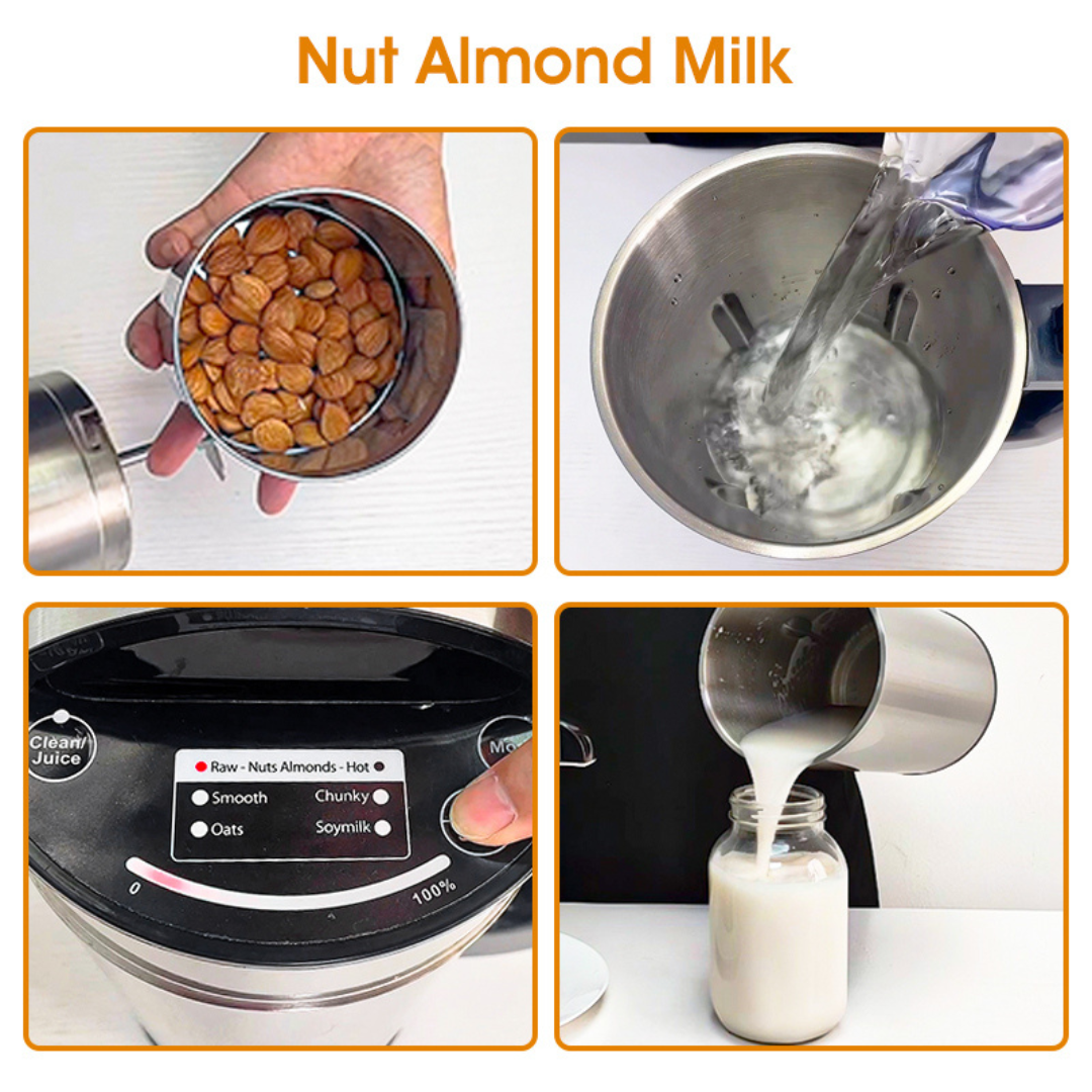 Nut Milk Maker - 1.5L, 8-in-1 Plant-based Milk for Hot/Cold Drinks, Smoothies & Soups