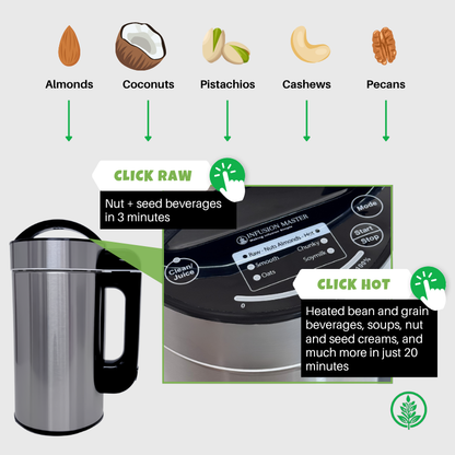 Nut Milk Maker - 1.5L, 8-in-1 Plant-based Milk for Hot/Cold Drinks, Smoothies & Soups - 24 Month Warranty