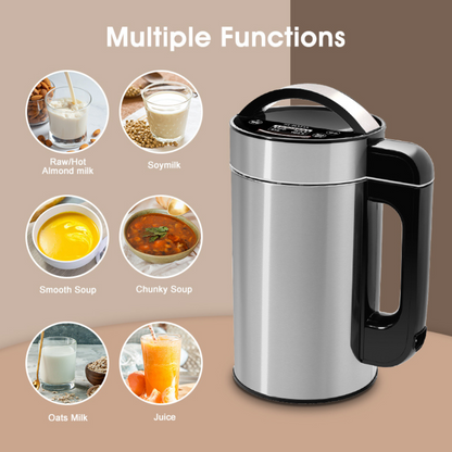 Nut Milk Maker - 1.5L, 8-in-1 Plant-based Milk for Hot/Cold Drinks, Smoothies & Soups